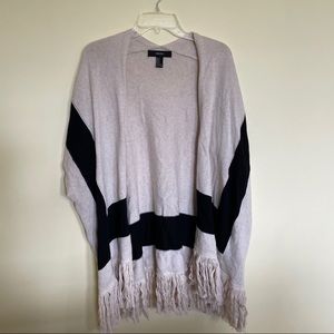 Cream and black fringe cardigan size M